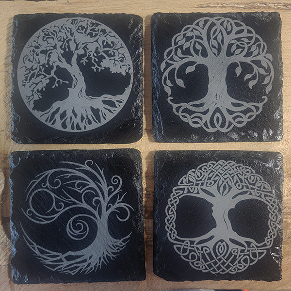 Slate Coasters - Celtic Trees