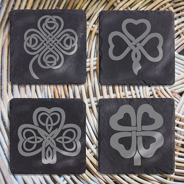 Slate Coasters - Celtic Clover Knots