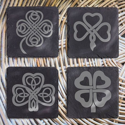 Slate Coasters - Celtic Clover Knots