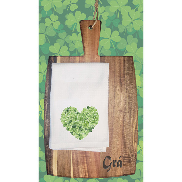 St Pats Towel & Board - Gra Heart