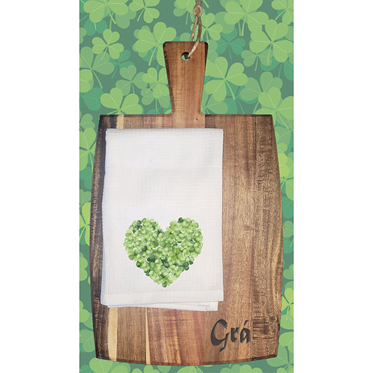 St Pats Towel & Board - Gra Heart