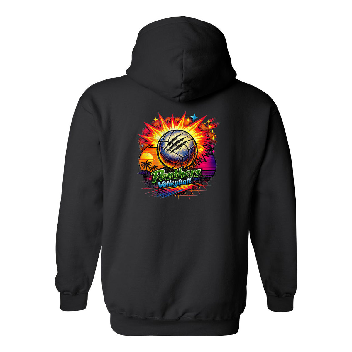 Panther Volleyball Retro Tee, Hoodie or Tank Black