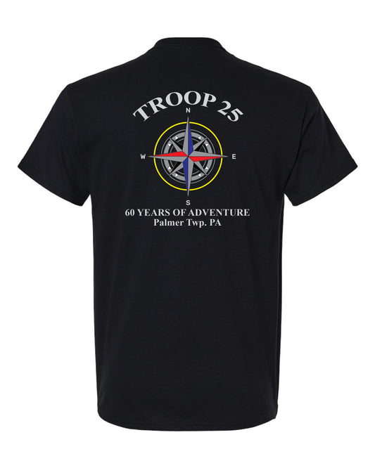 Troop 25 Tee Shirt - 60 Years - Black