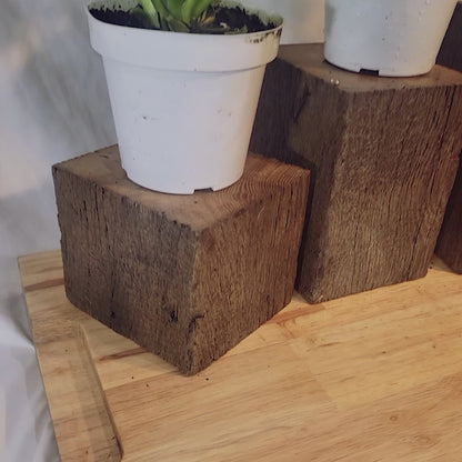 Barn Beam Pedestal Plant Stands